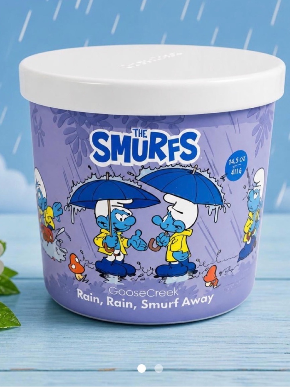 Goose Creek The Smurfs Rain, Rain, Smurf Away 3-Wick Candle, 14.5 oz